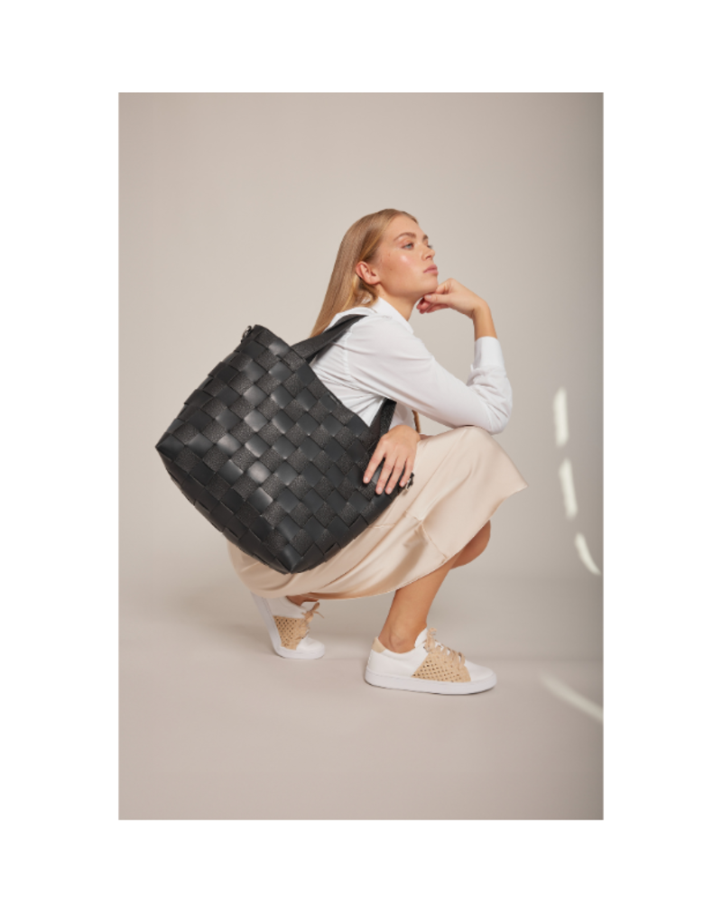 Ilse Jacobsen Square Braid Tote Bag in Black by Ilse Jacobsen