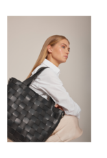 Ilse Jacobsen Square Braid Tote Bag in Black by Ilse Jacobsen