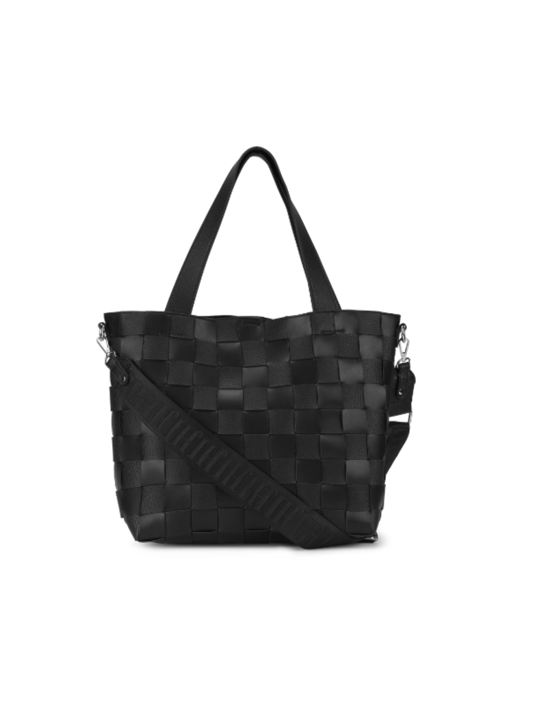 Ilse Jacobsen Square Braid Tote Bag in Black by Ilse Jacobsen