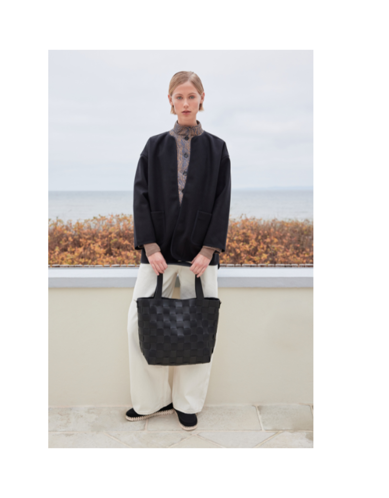 Ilse Jacobsen Square Braid Tote Bag in Black by Ilse Jacobsen