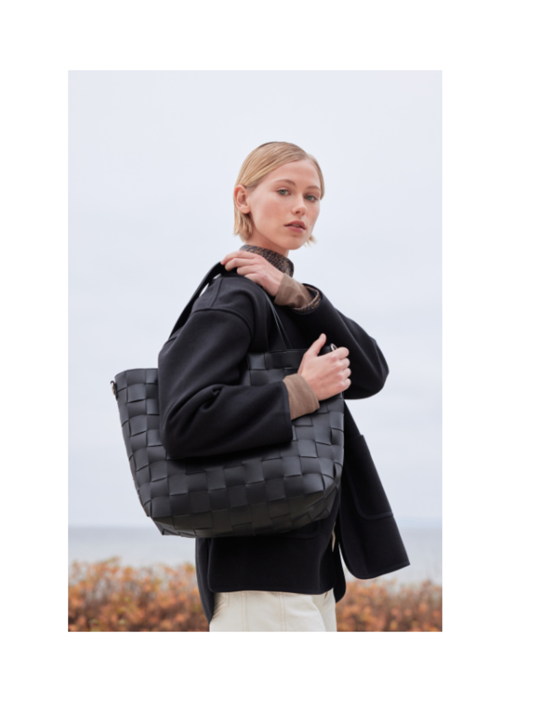 Ilse Jacobsen Square Braid Tote Bag in Black by Ilse Jacobsen