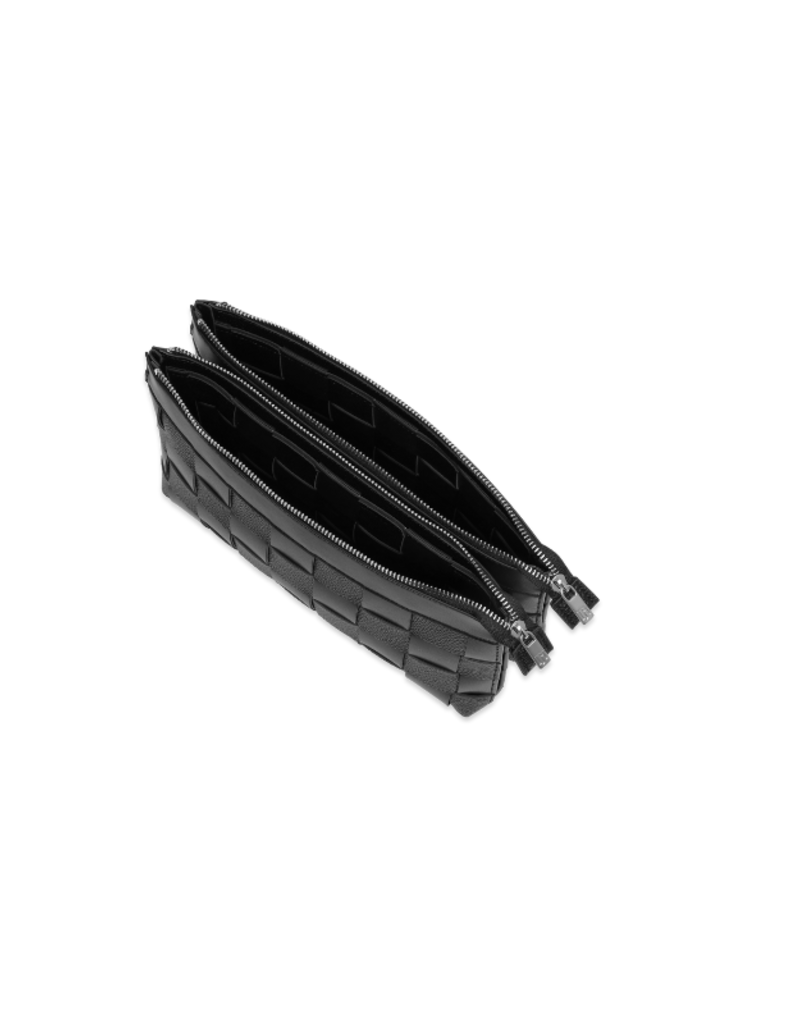 Ilse Jacobsen Square Horizontal Braid Shoulder Bag in Black by Ilse Jacobsen
