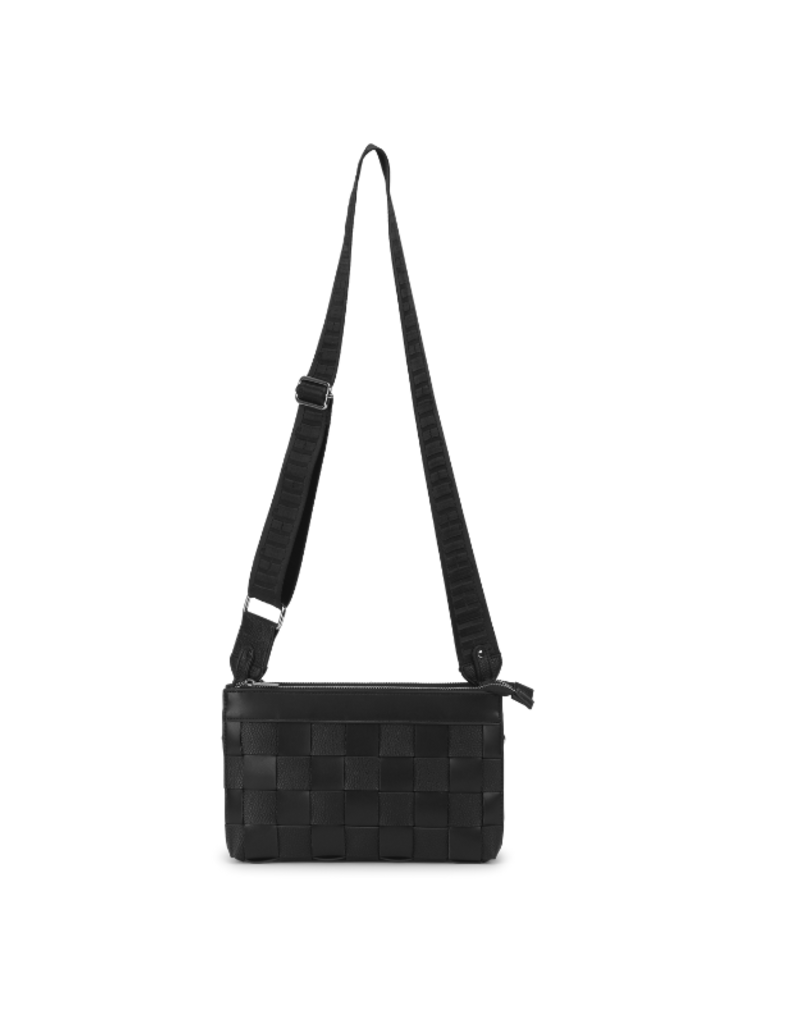 Ilse Jacobsen Square Horizontal Braid Shoulder Bag in Black by Ilse Jacobsen