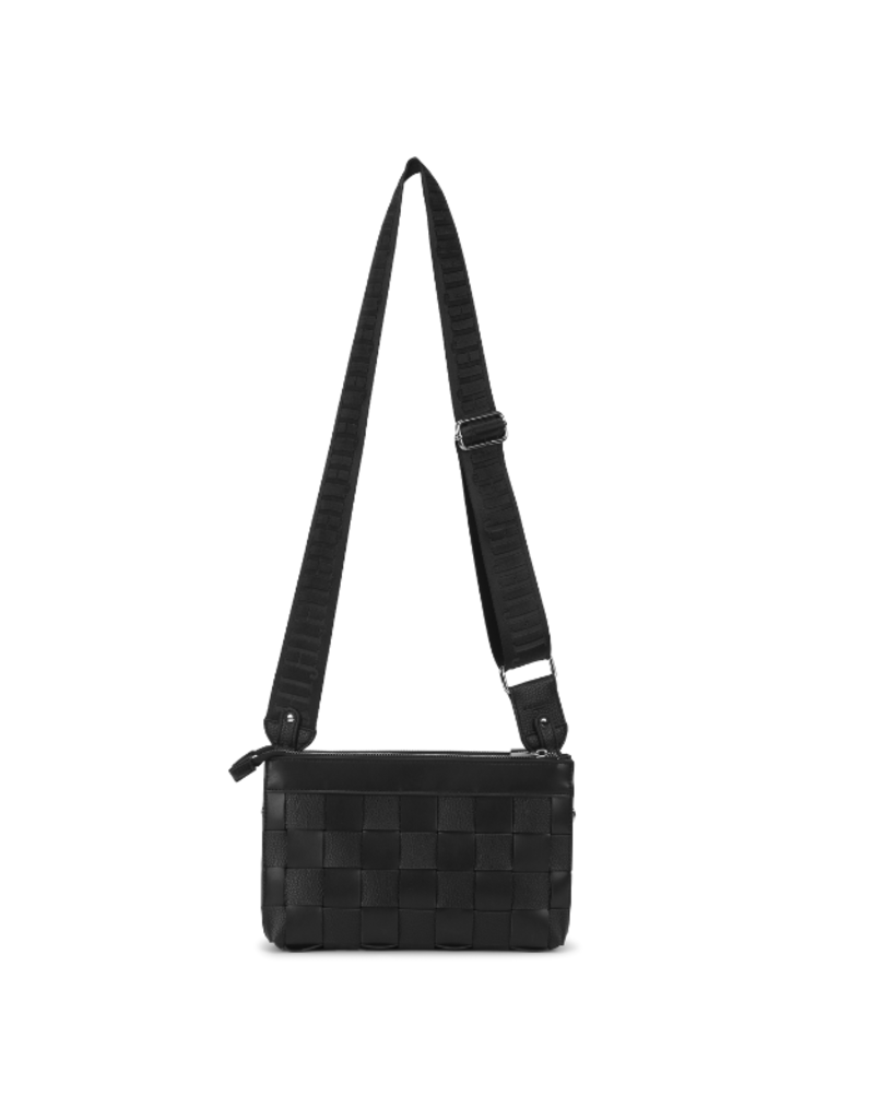 Ilse Jacobsen Square Horizontal Braid Shoulder Bag in Black by Ilse Jacobsen