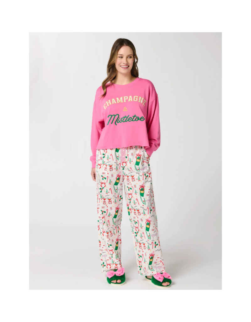 Shiraleah Champagne & Mistletoe Lounge Sweatshirt