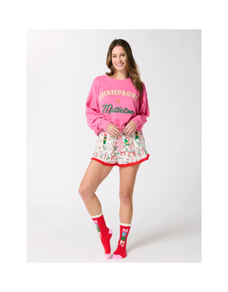 Shiraleah Champagne & Mistletoe Lounge Sweatshirt