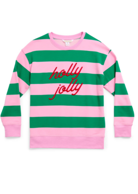 Shiraleah Holly Jolly Striped Classic Sweatshirt