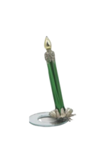 Glass Green Candle Tree Clip Ornament