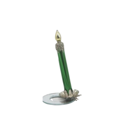 Glass Green Candle Tree Clip Ornament