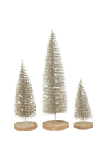 Bristle Tree With Snow On Wood Base