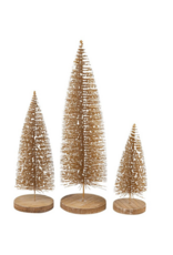 Gold Bristle Tree On Wood Base