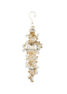 Glass Pale Gold Finial Ornament
