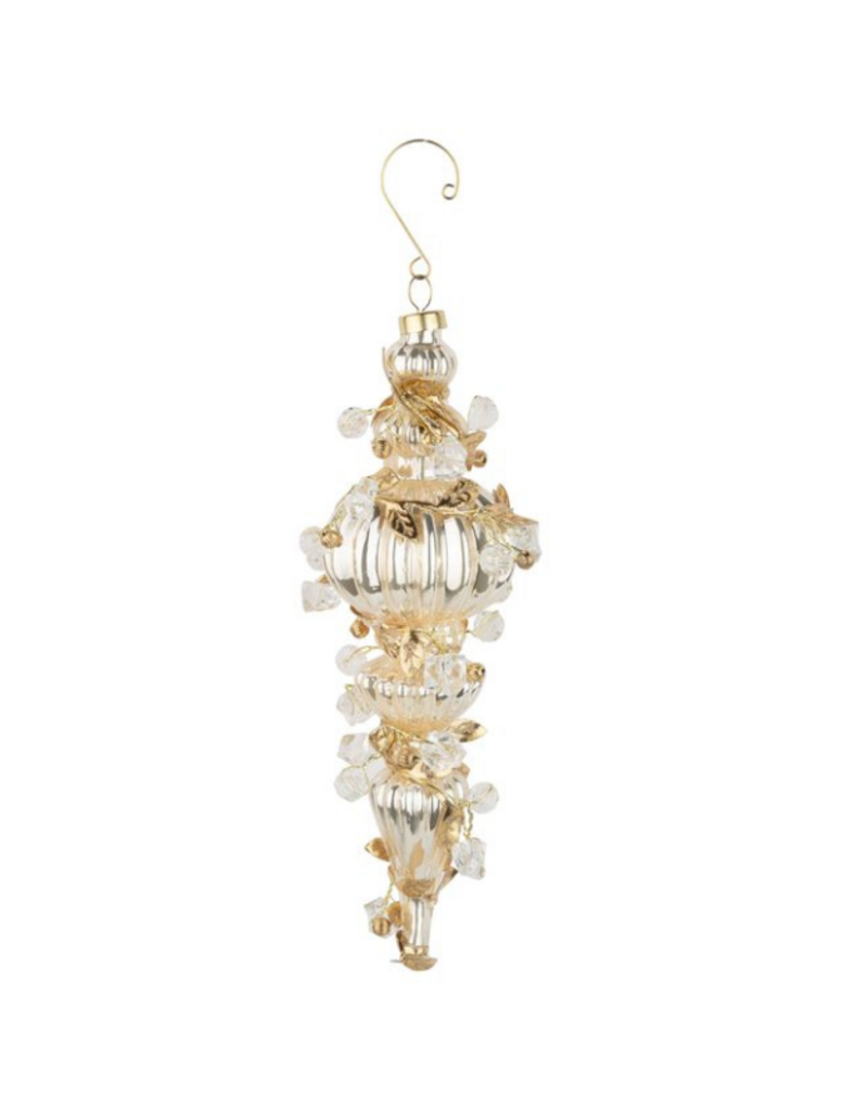 Glass Pale Gold Finial Ornament