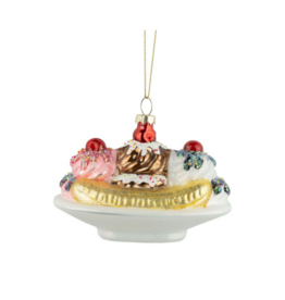 Glass Banana Split Ornament
