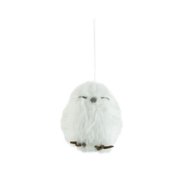 White Plush Owl Ornament