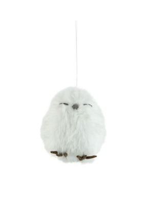White Plush Owl Ornament