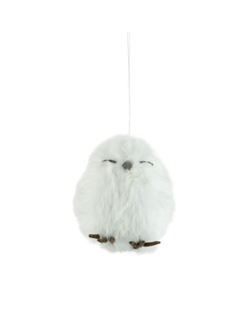 White Plush Owl Ornament