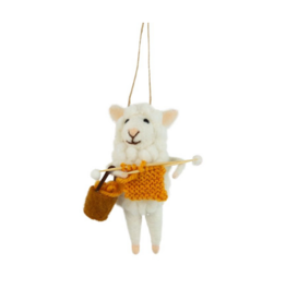 Felt Knitting Sheep Ornament