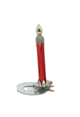 Glass Red Candle Tree Clip Ornament