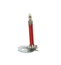 Glass Red Candle Tree Clip Ornament