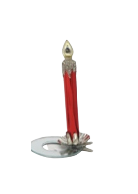 Glass Red Candle Tree Clip Ornament