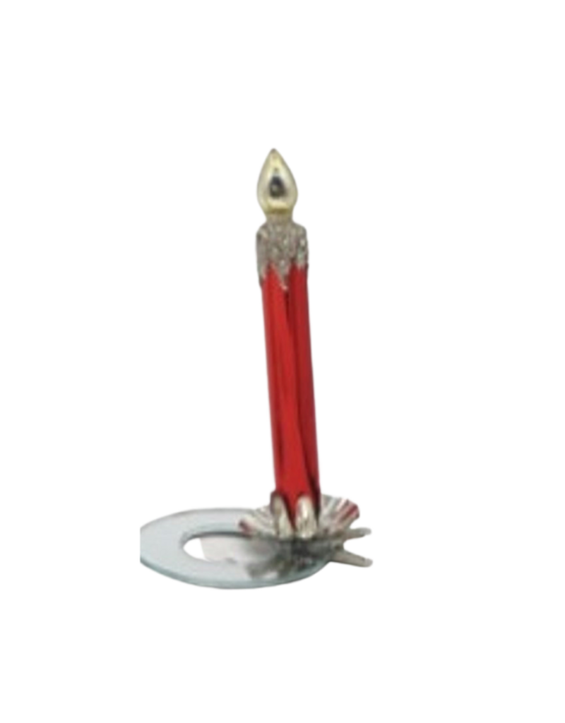 Glass Red Candle Tree Clip Ornament
