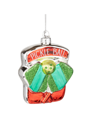 Glass Pickle Ball Ornament