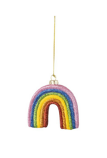Glass Glitter Rainbow Ornament