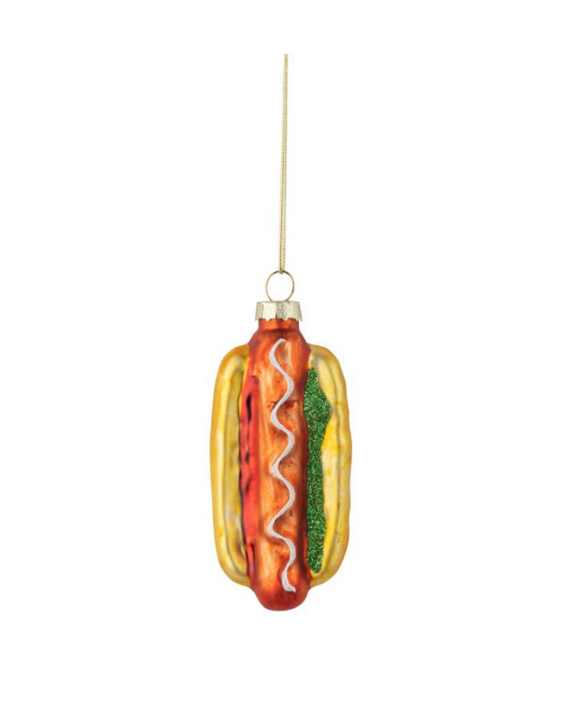Glass Hot Dog Ornament