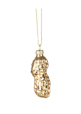 Glass Gold Peanut Ornament