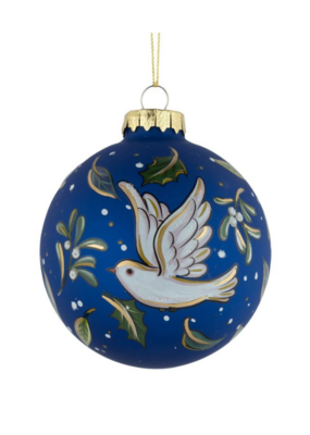 Dove of Peace Glass Ball Ornament