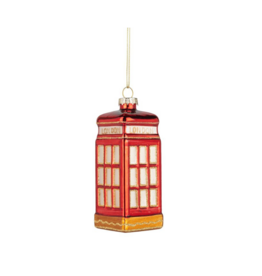 Glass London Phone Box Ornament