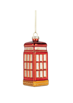 Glass London Phone Box Ornament
