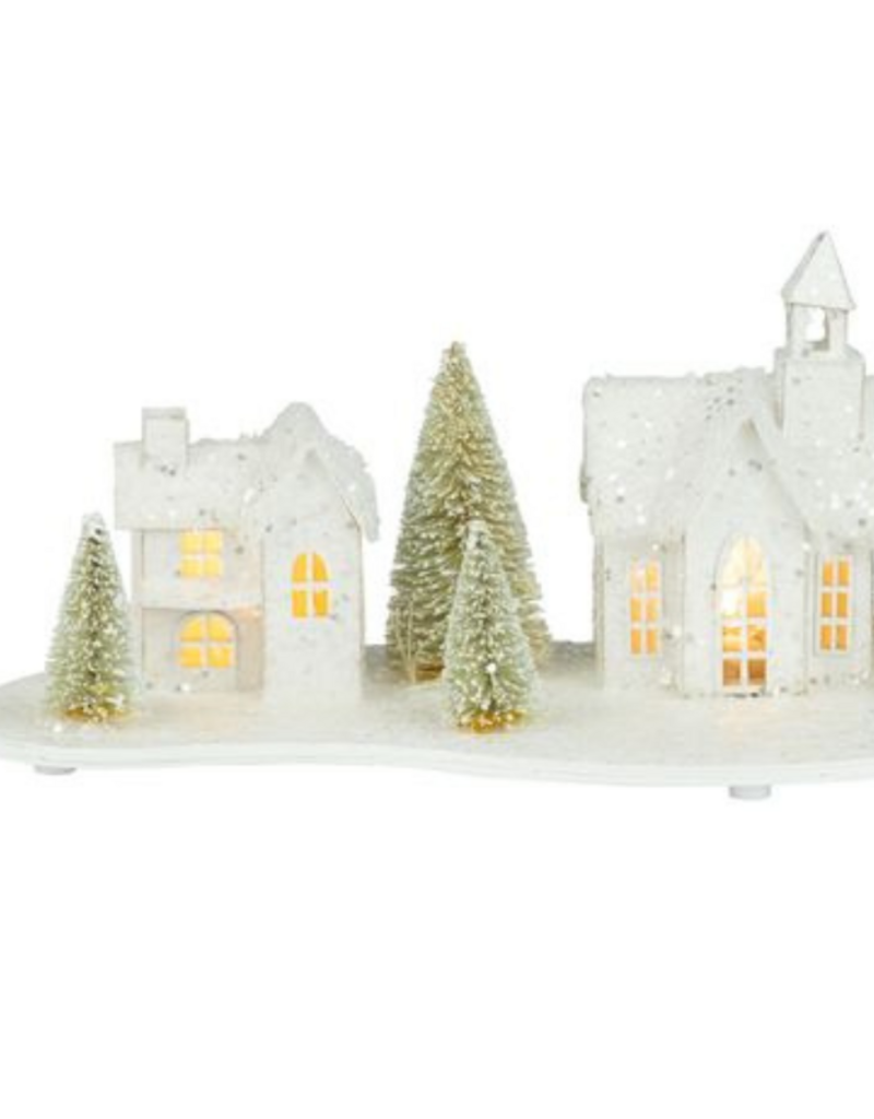 Paper Christmas Village With LED Lights