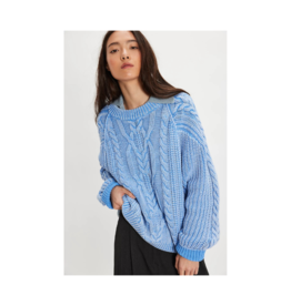 Free People Frankie Cable Sweater in Sky by Free People
