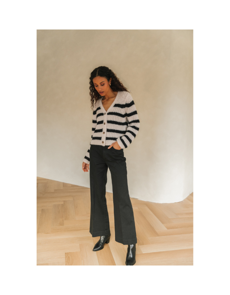 Gentle Fawn Melanie Sweater in Black Stripe by Gentle Fawn