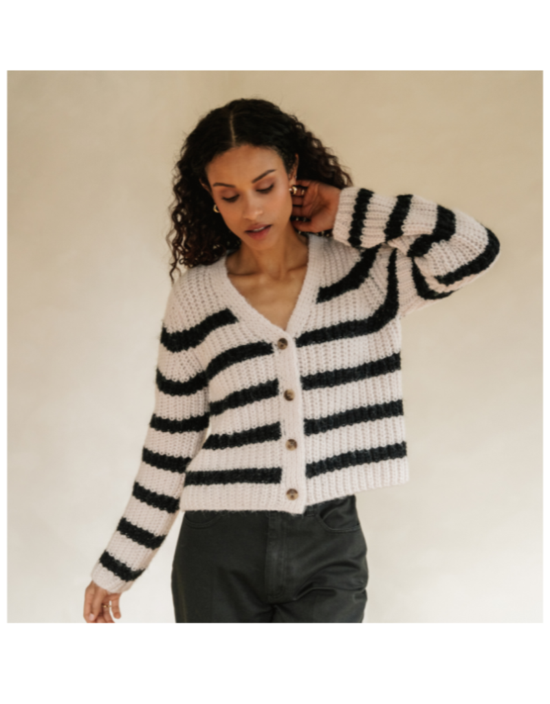 Gentle Fawn Melanie Sweater in Black Stripe by Gentle Fawn