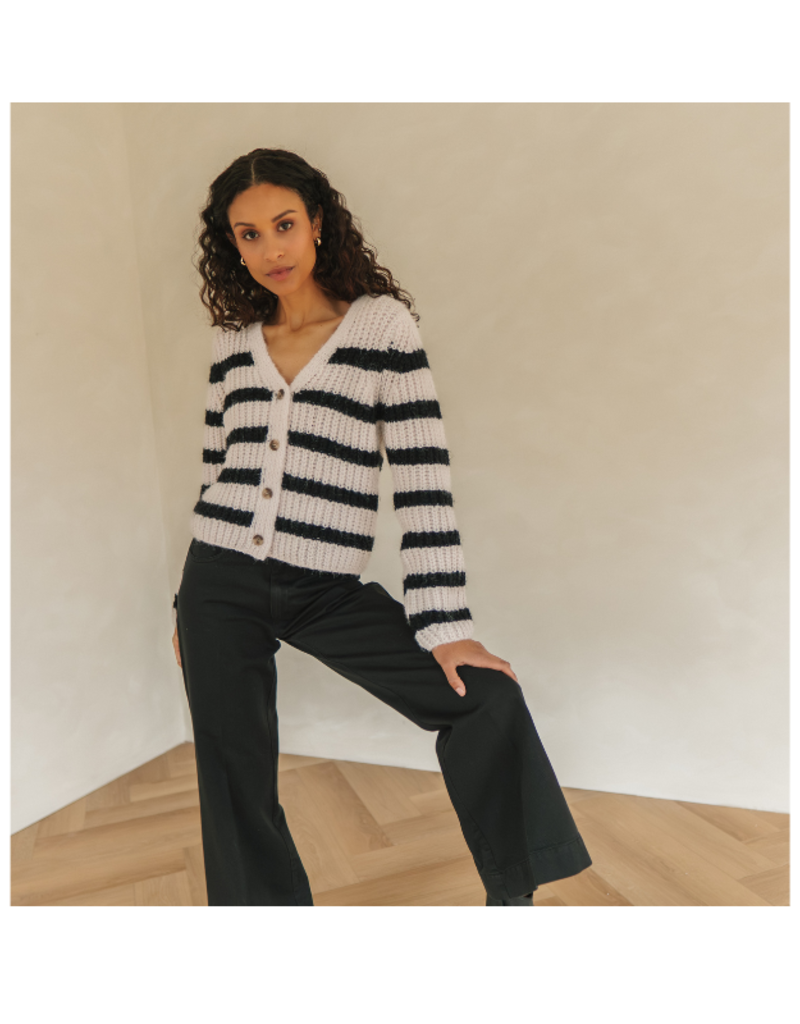Gentle Fawn Melanie Sweater in Black Stripe by Gentle Fawn
