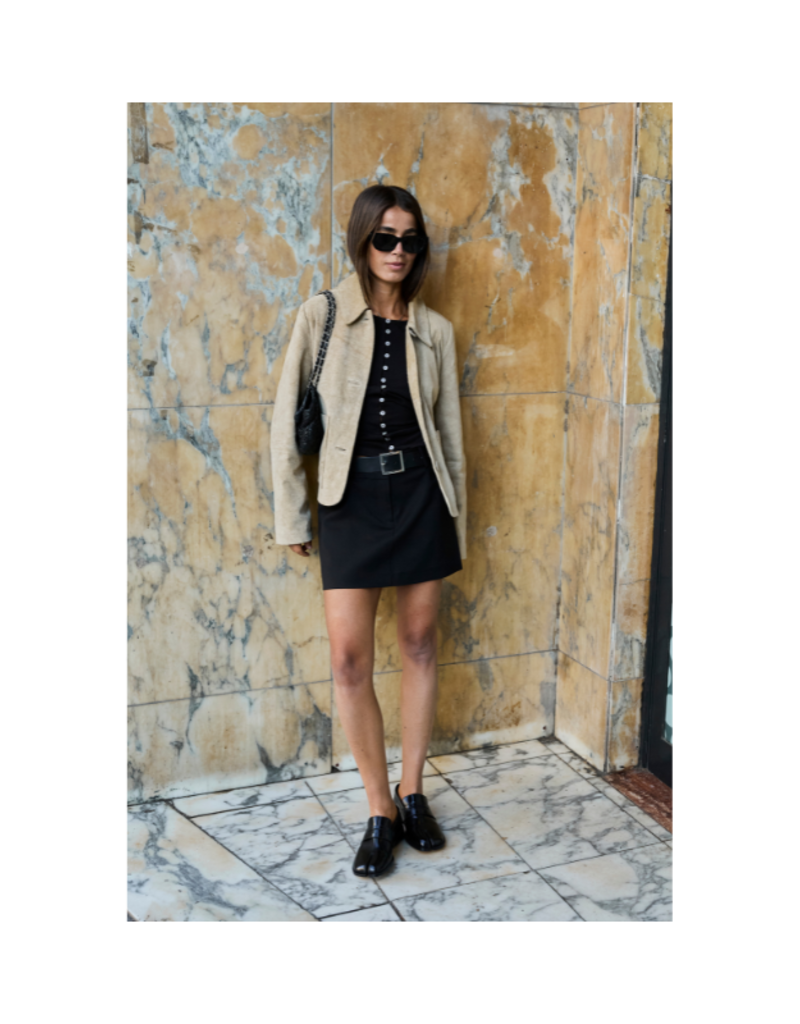 ICHI Sari Sleeveless Button Top in Black by ICHI