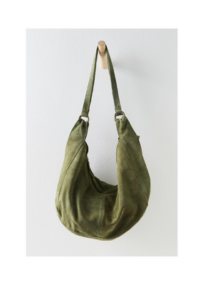 Free People Roma Suede Tote in Olive Moss by Free People
