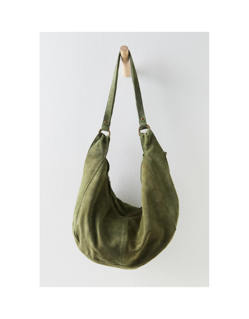 Free People Roma Suede Tote in Olive Moss by Free People