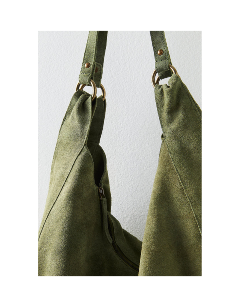 Free People Roma Suede Tote in Olive Moss by Free People