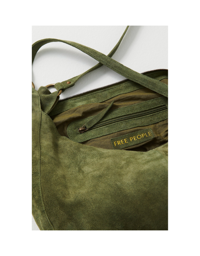 Free People Roma Suede Tote in Olive Moss by Free People