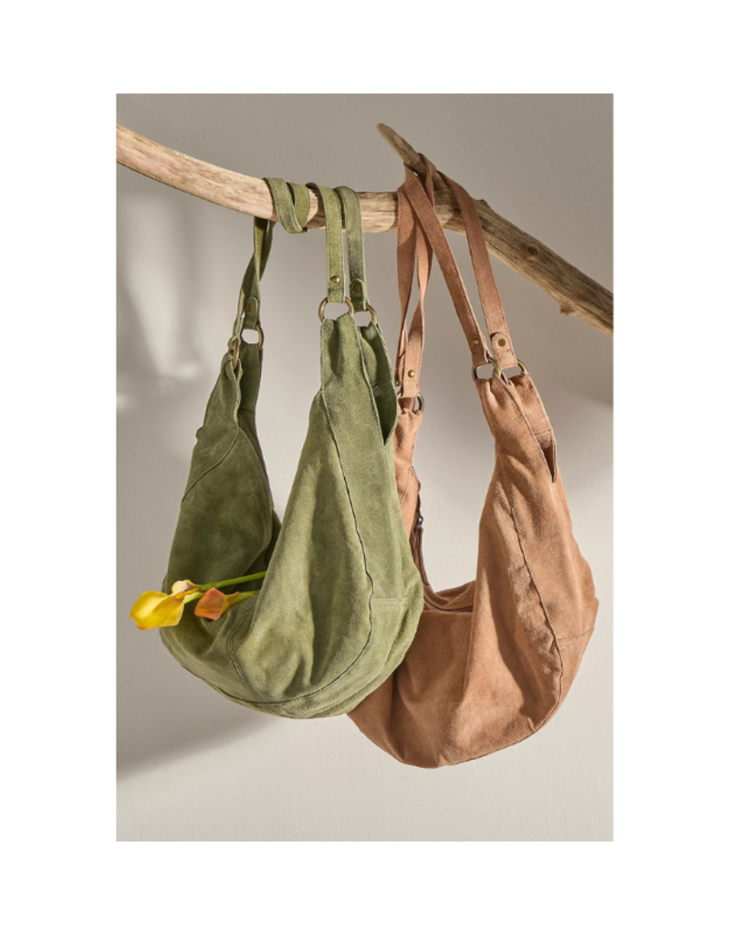 Free People Roma Suede Tote in Olive Moss by Free People