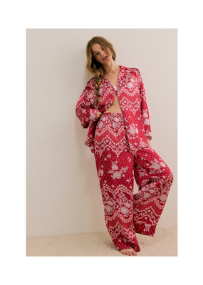 Free People Dreamy Days Pajama Set Bright Red by Free People