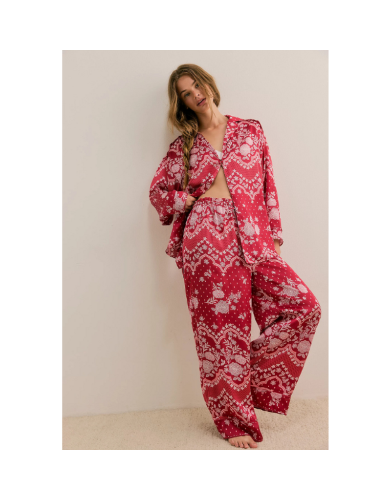 Free People Dreamy Days Pajama Set Bright Red by Free People