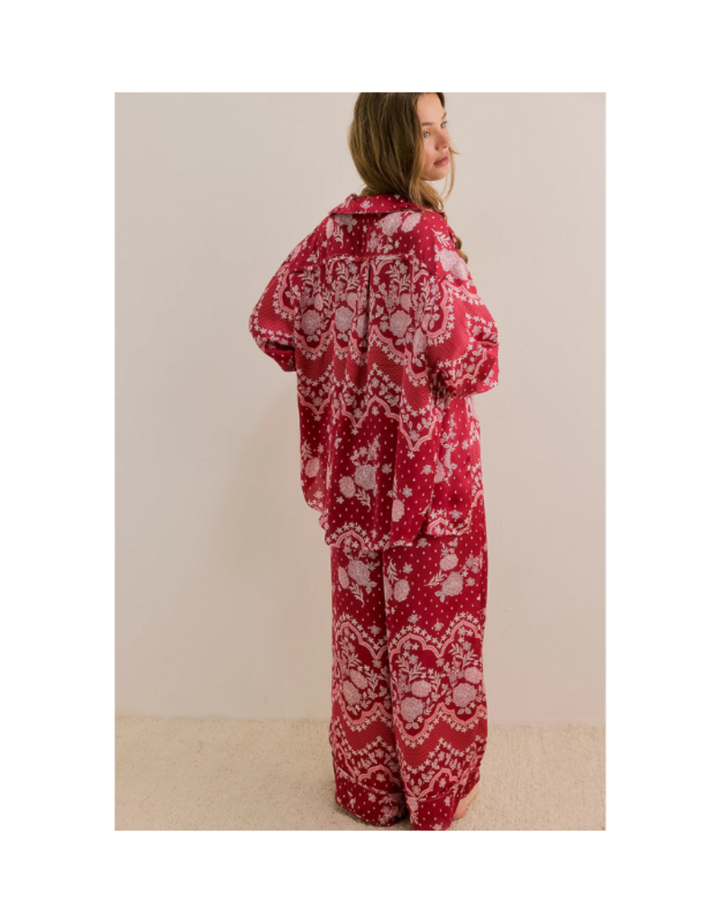 Free People Dreamy Days Pajama Set Bright Red by Free People