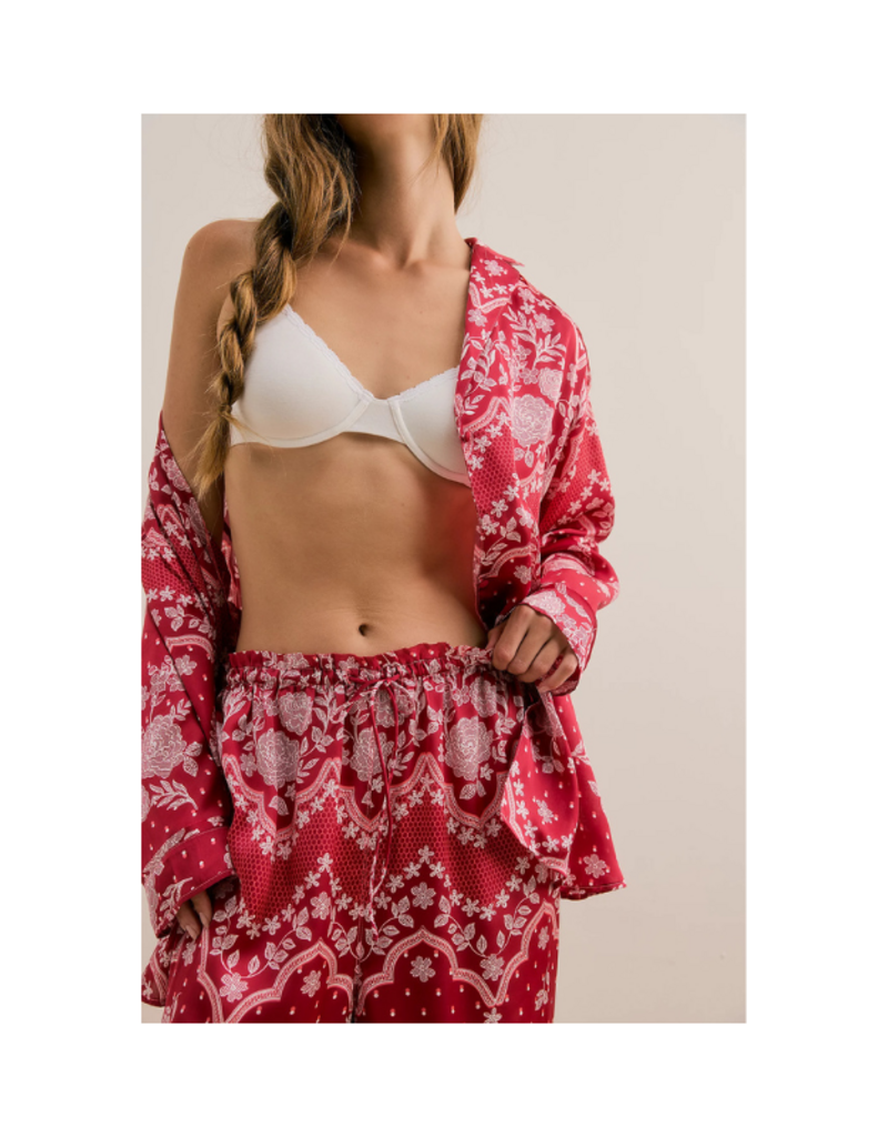 Free People Dreamy Days Pajama Set Bright Red by Free People