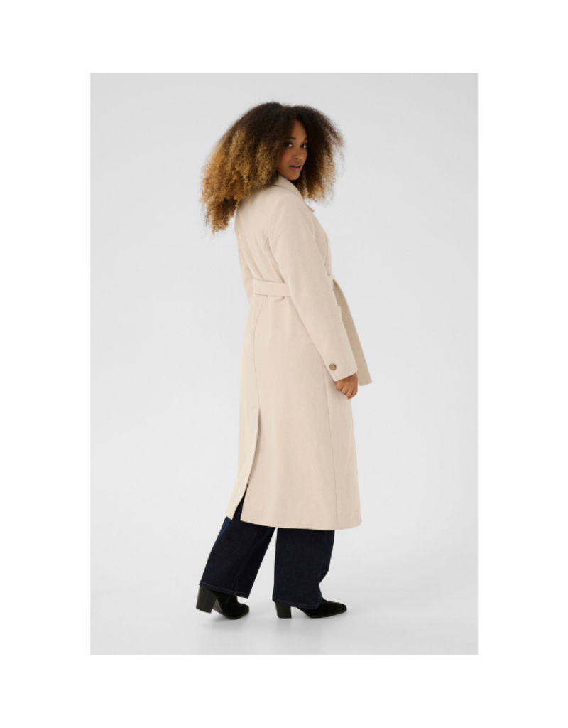 Cream Clara Long Coat in Ancient Scroll by Cream