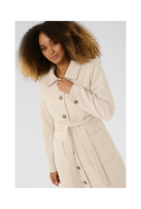 Cream Clara Long Coat in Ancient Scroll by Cream